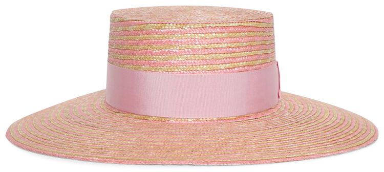 Gucci Striped Wide Brim Hat NaturalePink