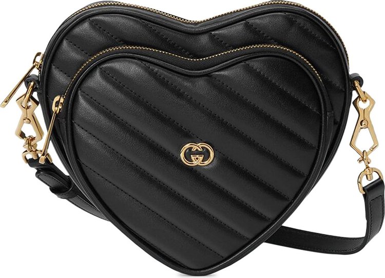 Gucci Interlocking G Mini Heart Shoulder Bag 'Black'