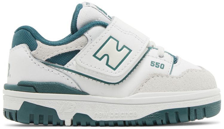 New Balance 550 Bungee Lace Top Strap Toddler White Vintage Teal