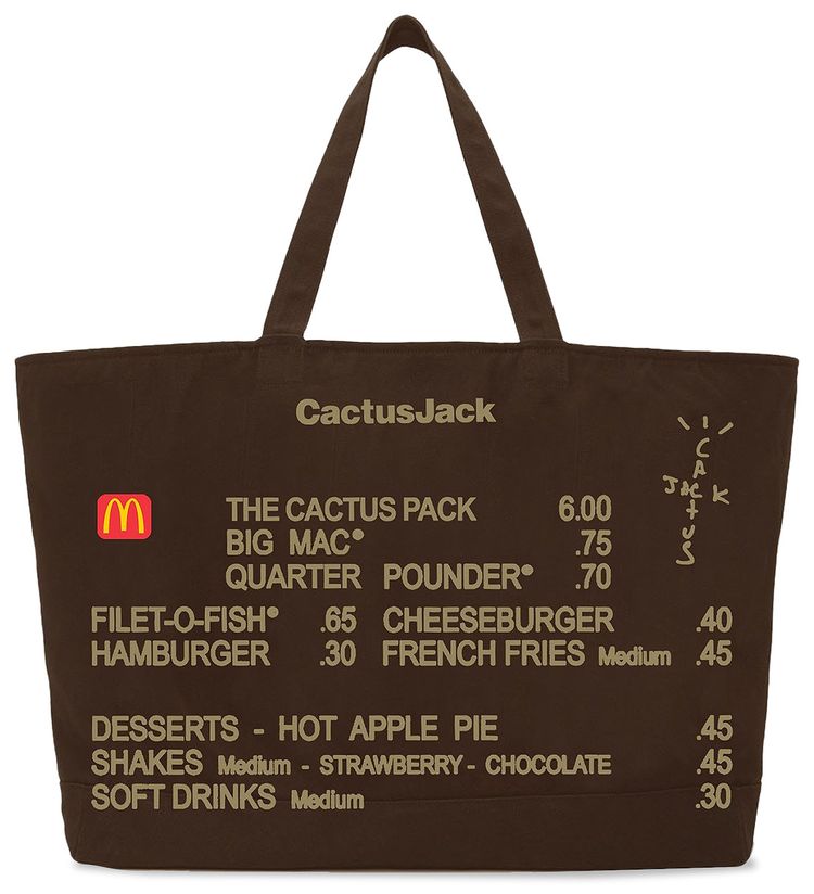 Cactus Jack by Travis Scott x McDonalds Menu Tote Brown