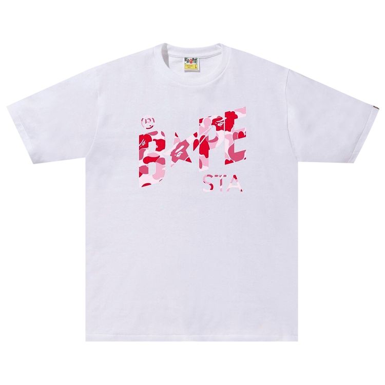 BAPE ABC Camo Sta Logo Tee WhitePink