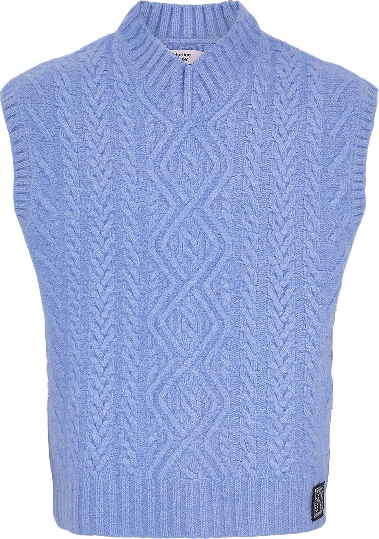 Martine Rose Boiled Cable V-Neck Vest 'Cornflower Blue'
