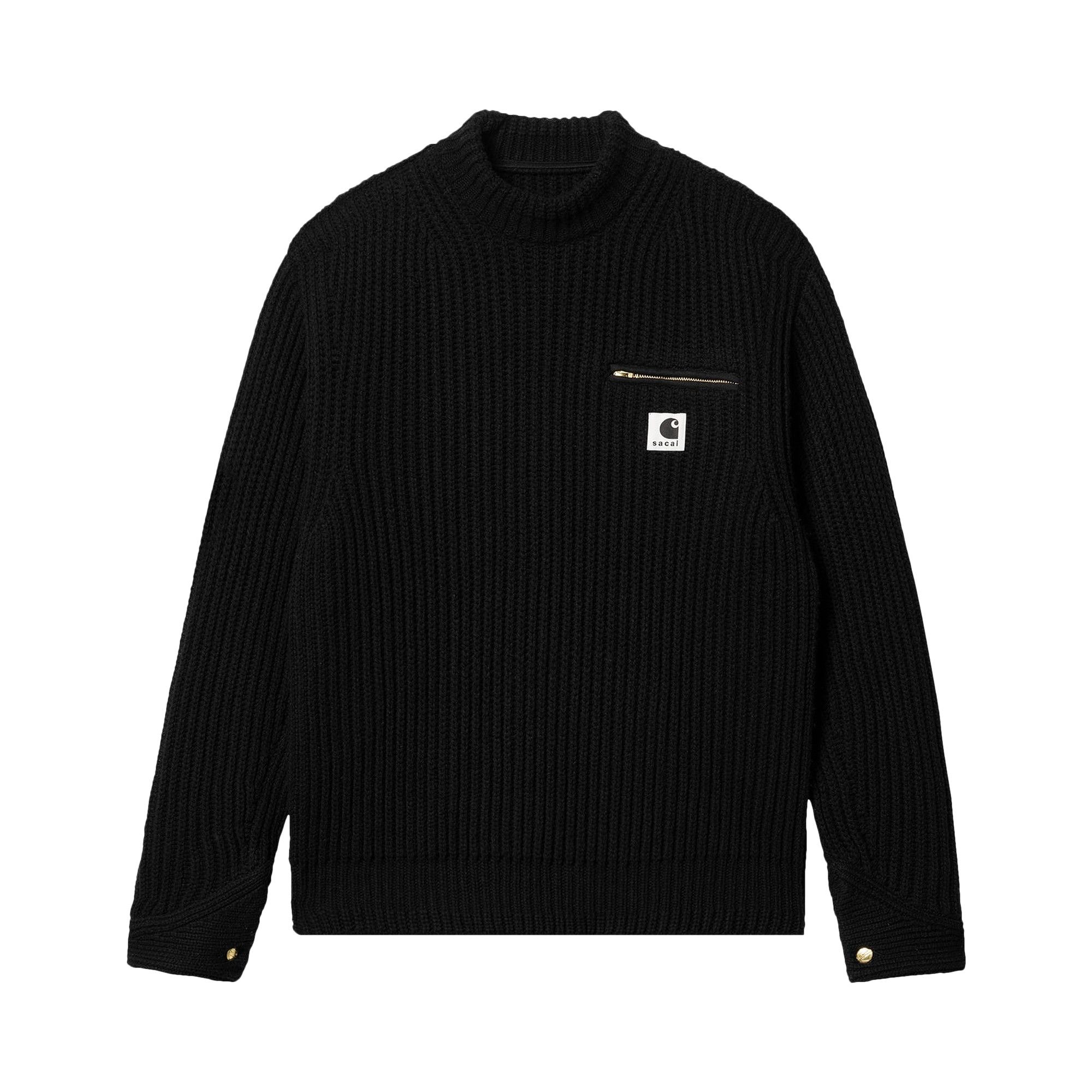 Sacai x Carhartt WIP Knit Detroit Pullover Black Men's
