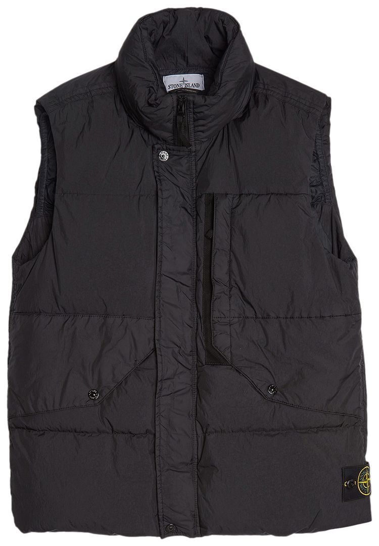 Stone Island Crinkle Reps Down Vest Black