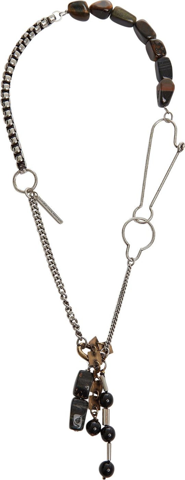 Dries Van Noten Stone Key Chain Necklace 'Tiger-Eye'
