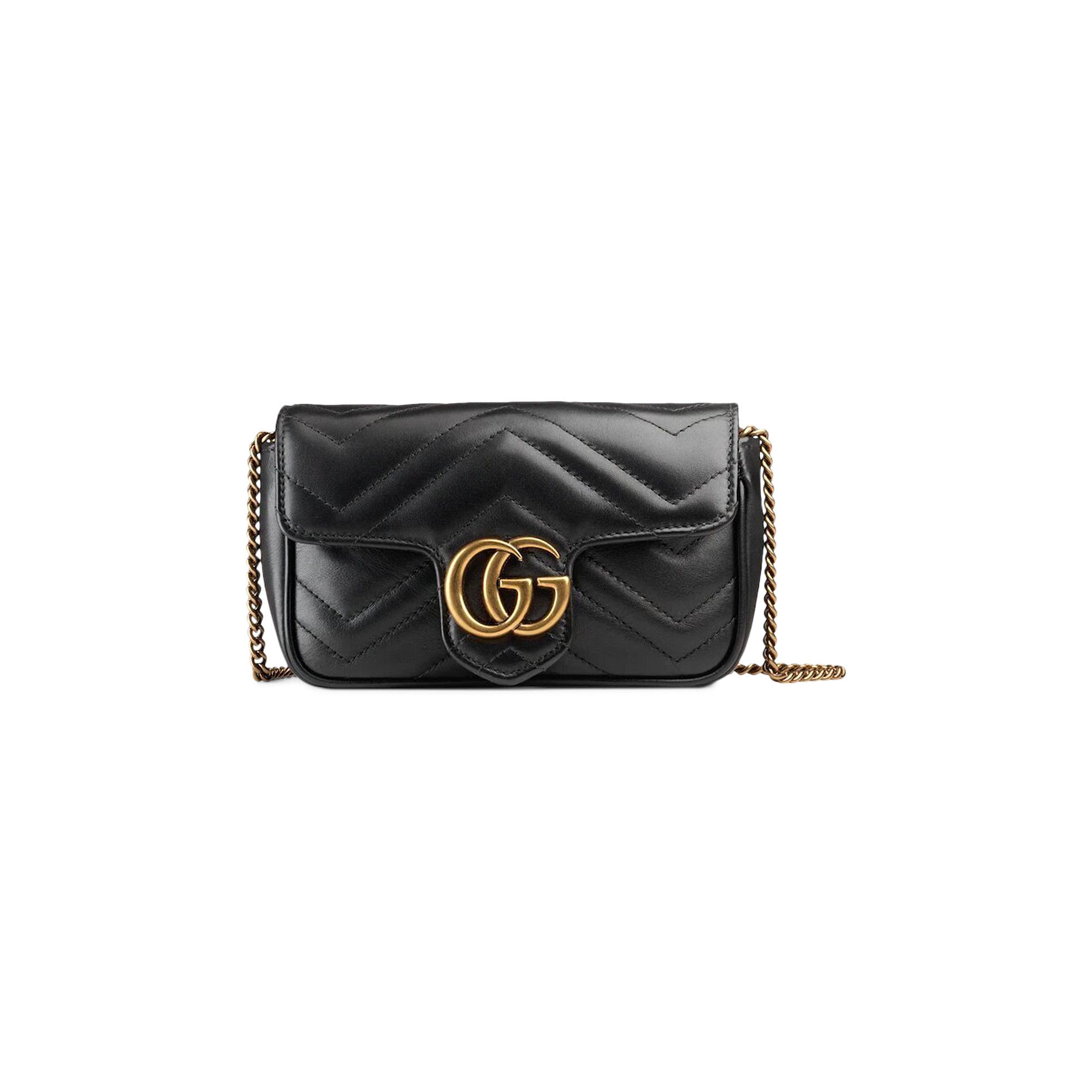 Buy Gucci GG Marmont Matelassé Leather Super Mini Bag 'Black