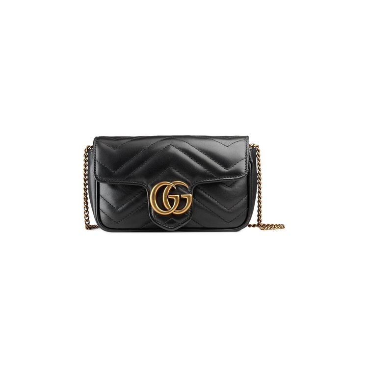 Gucci GG Marmont Matelasse Leather Super Mini Bag Black