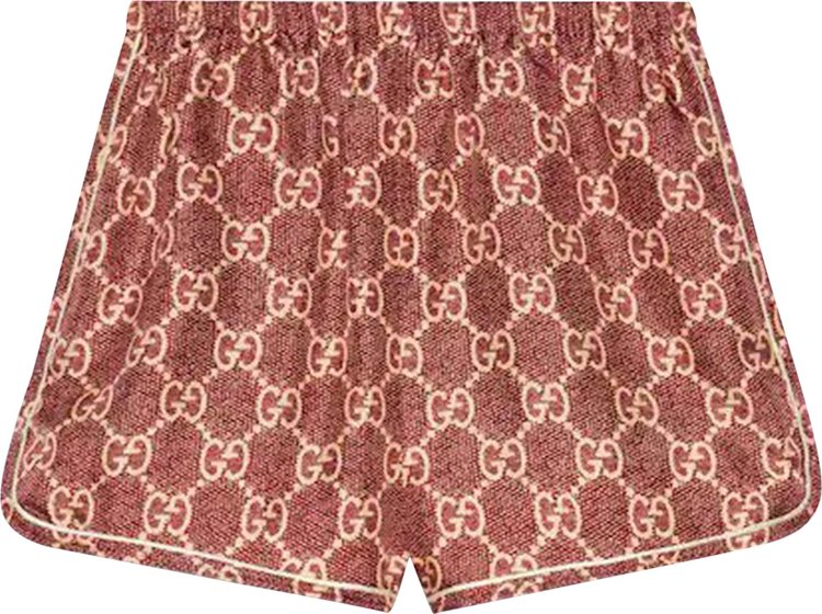 Gucci GG Supreme Print Silk Shorts 'Red'