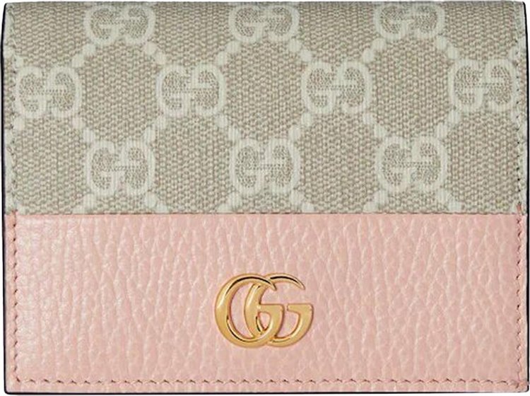 Gucci GG Marmont Card Case Wallet 'Pink/Beige'