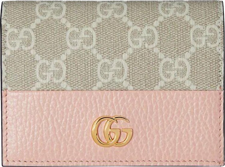 Gucci GG Marmont Card Case Wallet PinkBeige