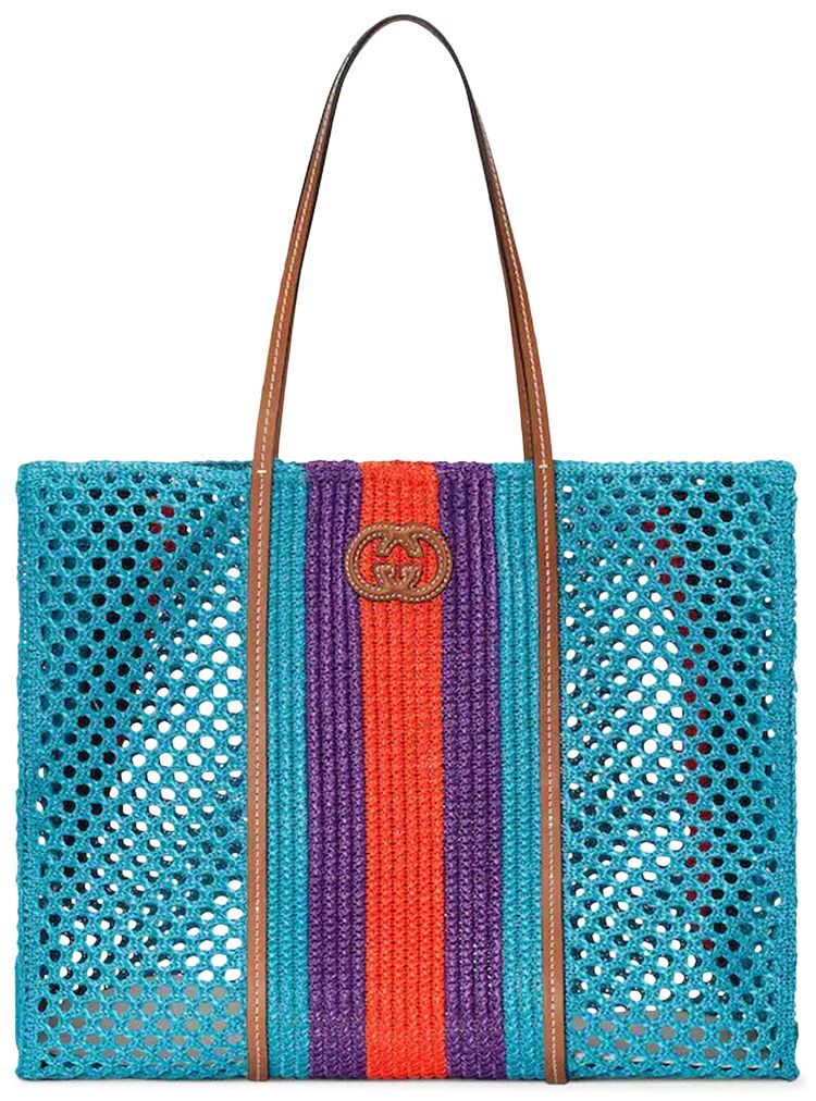 Gucci Large Interlocking G Tote Bag Light Blue