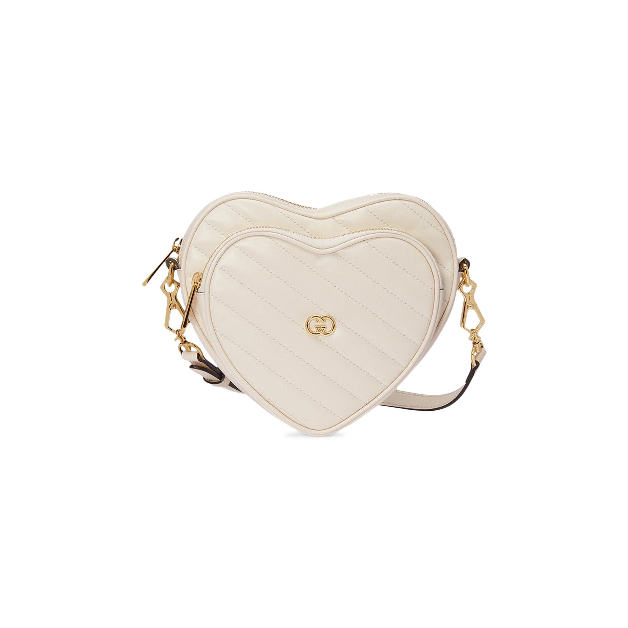 Buy Gucci Interlocking G Mini Heart Shoulder Bag 'Mystic White