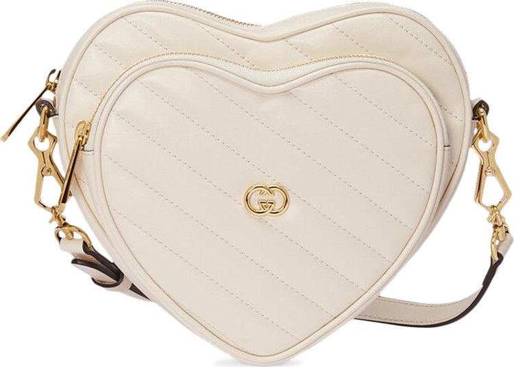 Gucci Interlocking G Mini Heart Shoulder Bag 'Mystic White'