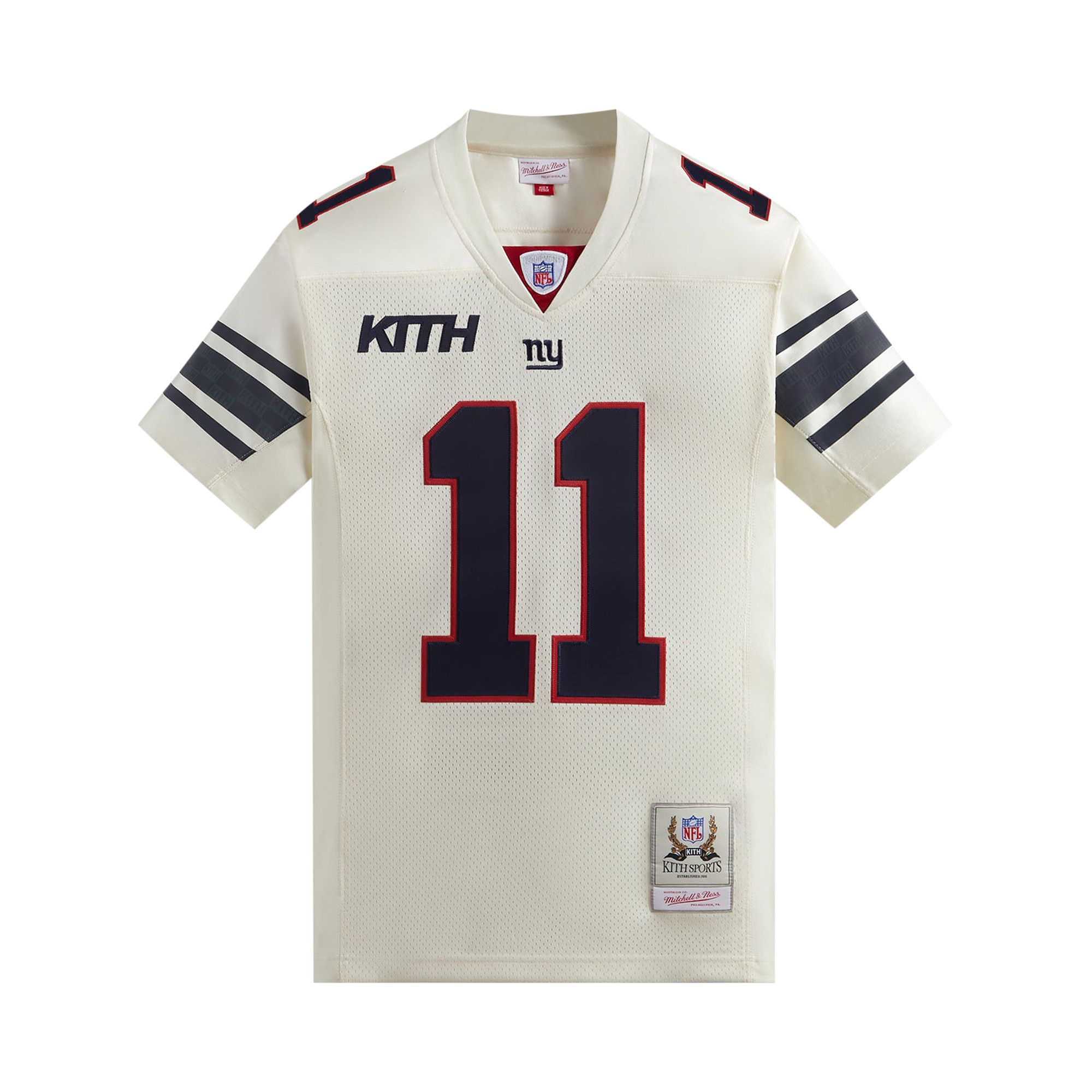 Buy Kith For The NFL Giants Mitchell Ness Phil Simms Jersey Sandrift NNFJ7377PS GOAT