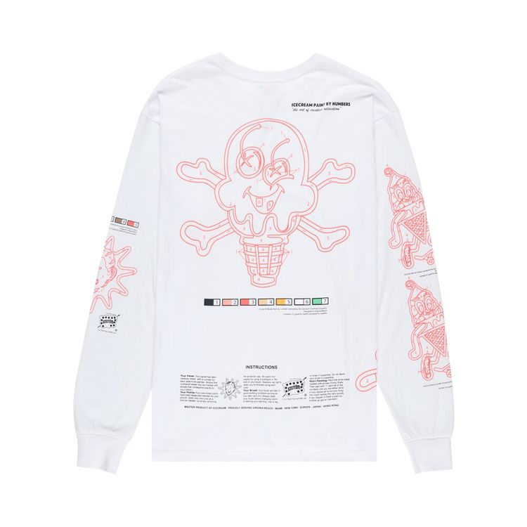 Icecream Follow The Numbers Long Sleeve T Shirt White