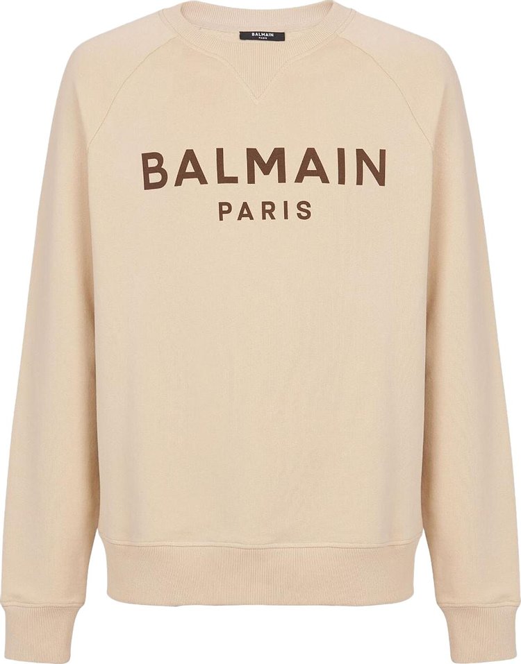Balmain Printed Sweatshirt 'Ivory/Maroon'