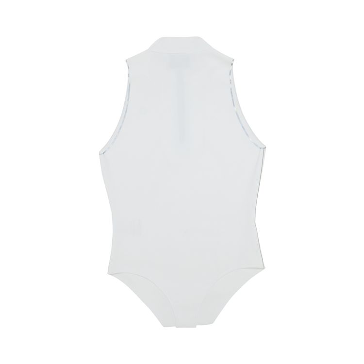 Coperni Logo High Neck Zipped Bodysuit Optic White