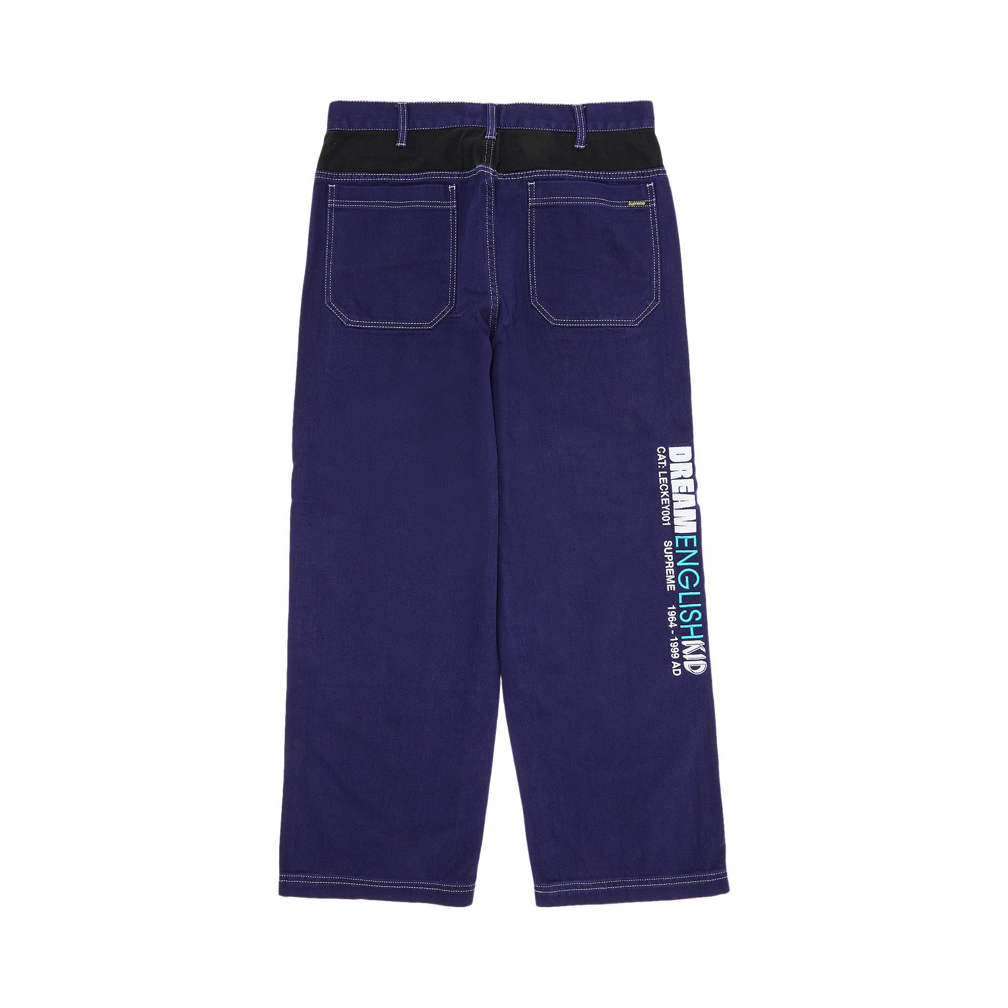 Size 32 Supreme x Mark Leckey Dream English Kid Twill Panel Pants 'Navy'