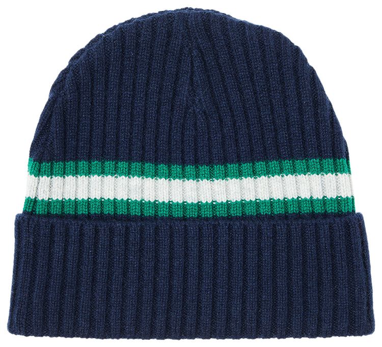 Supreme Stripe Cashmere Beanie Navy