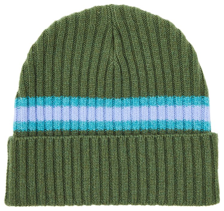 Supreme Stripe Cashmere Beanie Olive