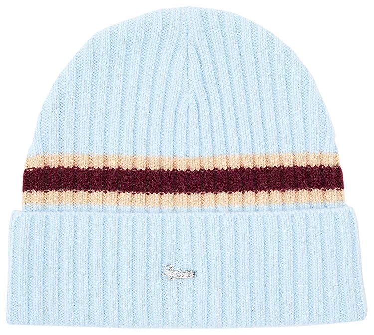 Supreme Stripe Cashmere Beanie Pale Blue