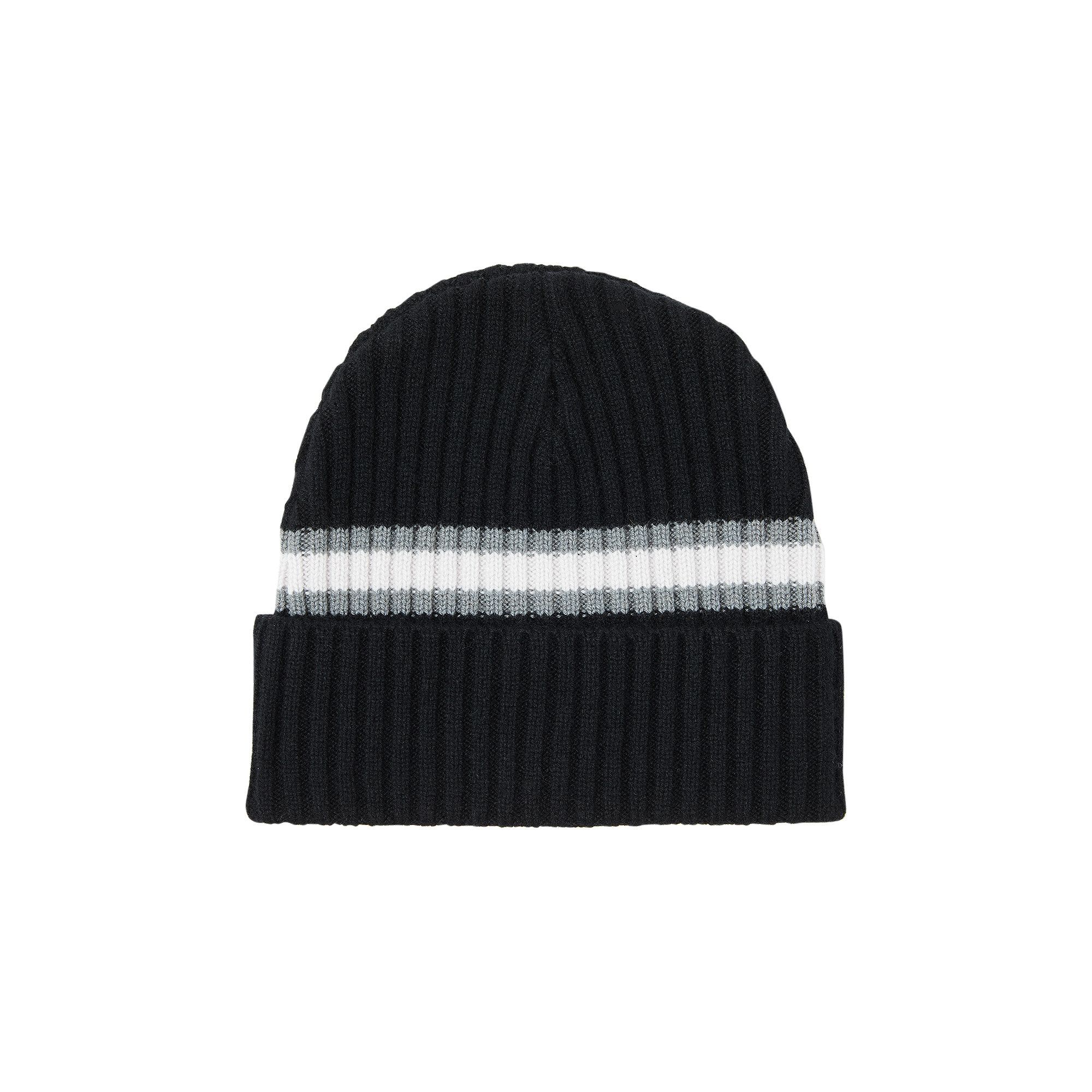 Supreme Stripe Cashmere Beanie 'Black'