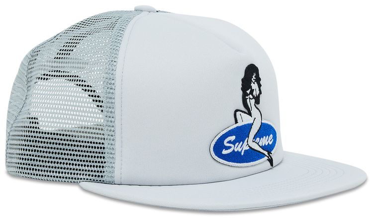 Supreme Pin Up Mesh Back 5 Panel Grey