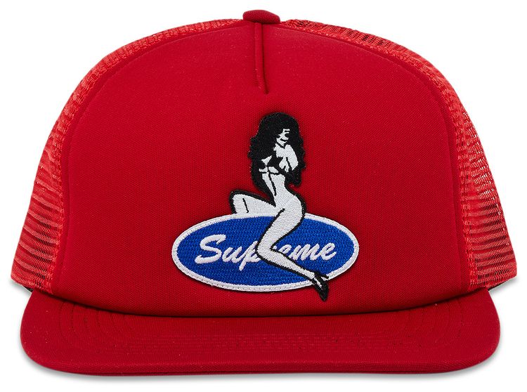 Supreme Pin Up Mesh Back 5 Panel Red