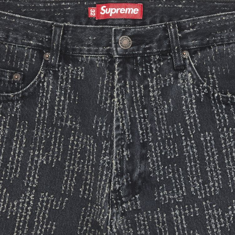 Supreme Needle Punch Regular Jean Washed Black