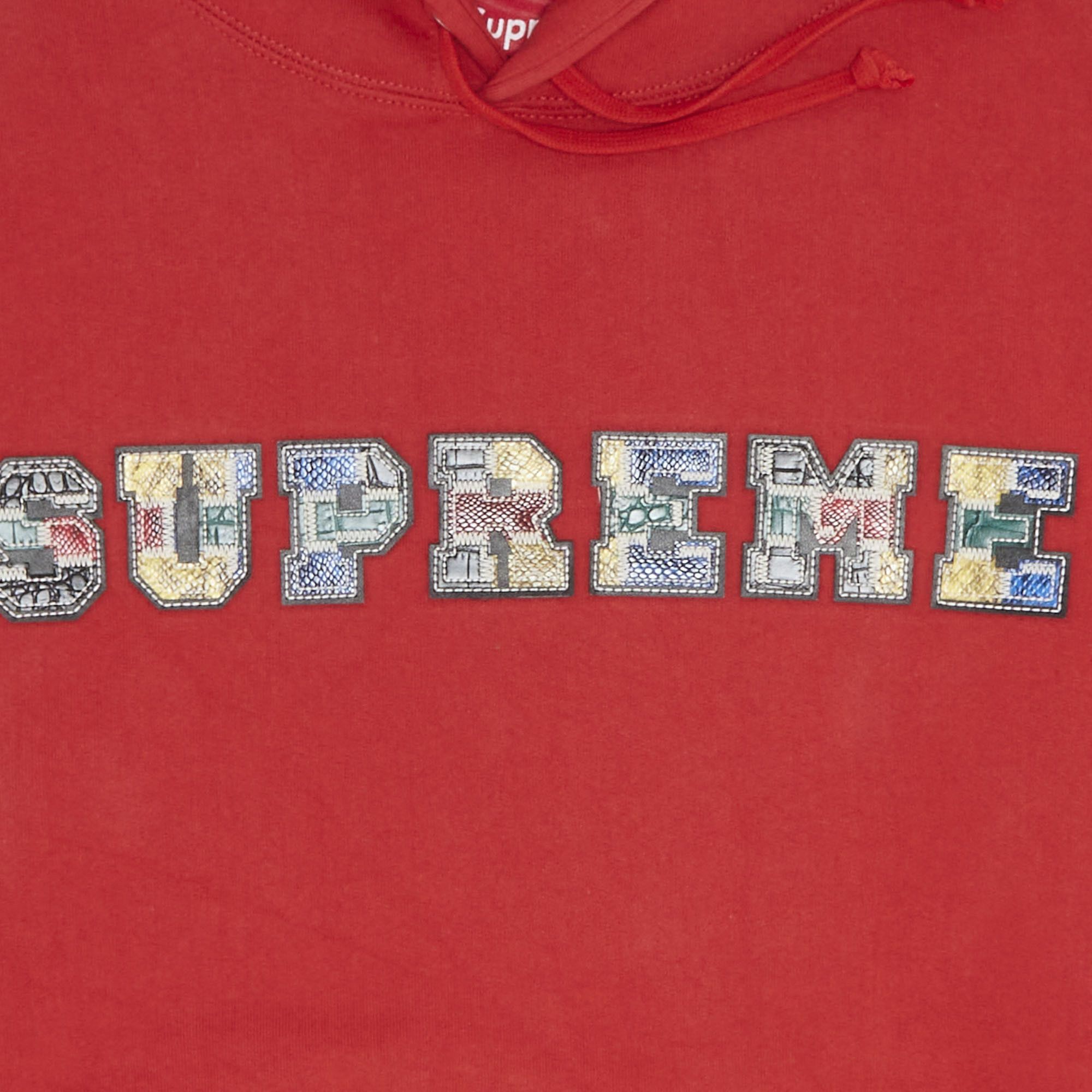 Buy Supreme Collegiate Patchwork Leather Hooded Sweatshirt Buy Supreme Collegiate Patchwork Leather Hooded Sweatshirt