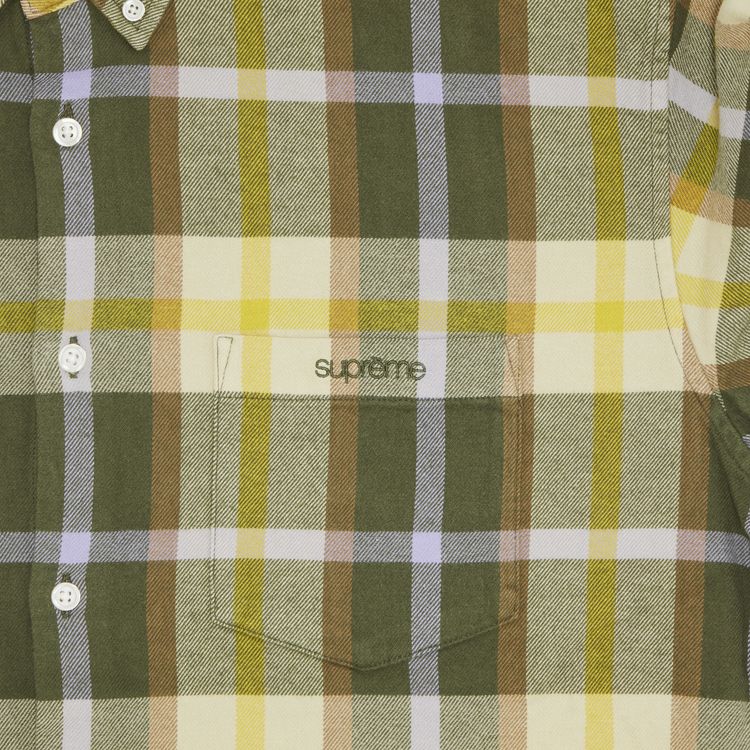 Supreme Plaid Flannel Shirt Green