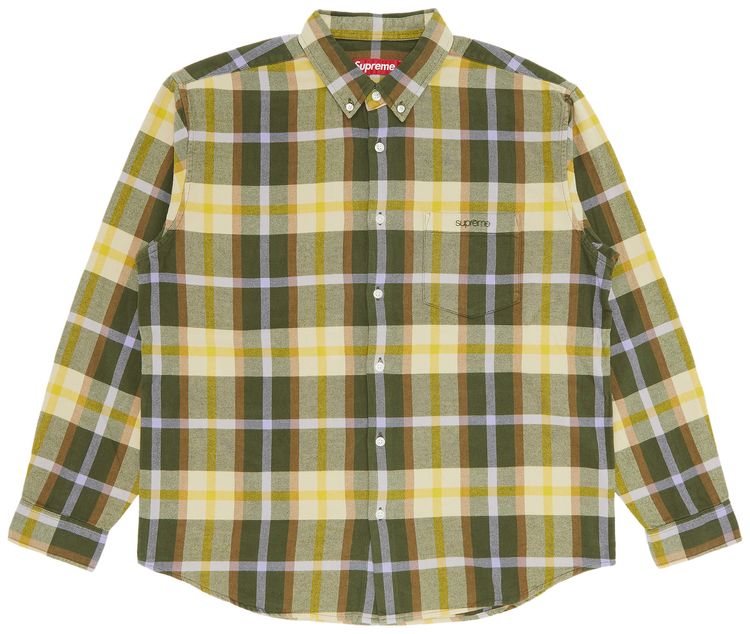 Supreme Plaid Flannel Shirt Green