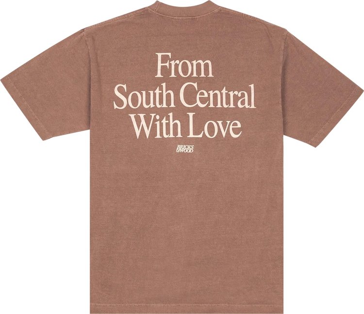 Bricks  Wood From South Central With Love Logo Tee Brown