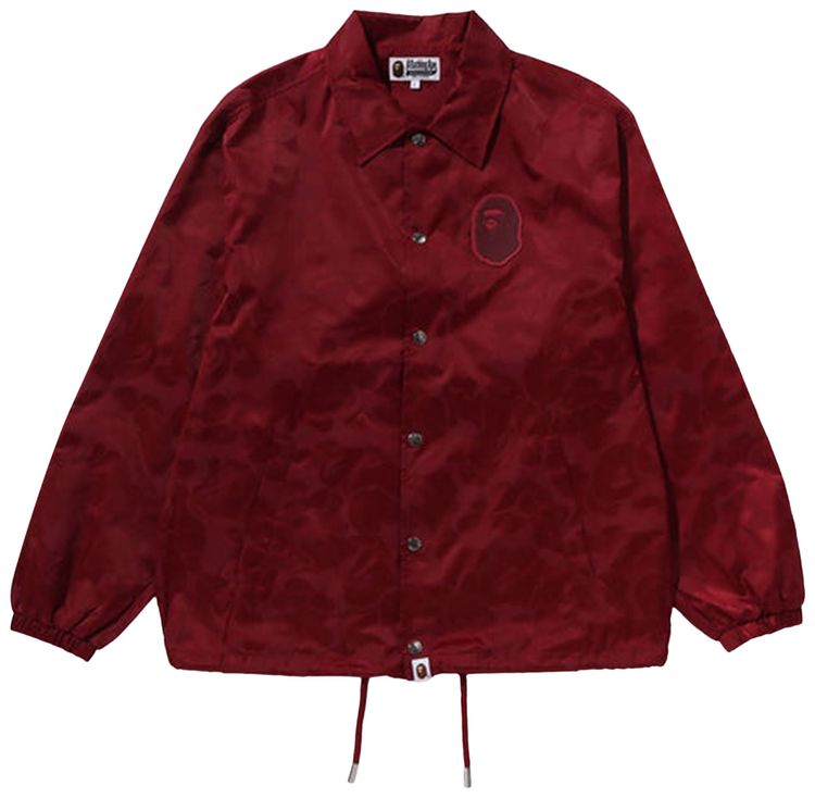 BAPE Tonal Solid Camo Coach Jacket Burgundy