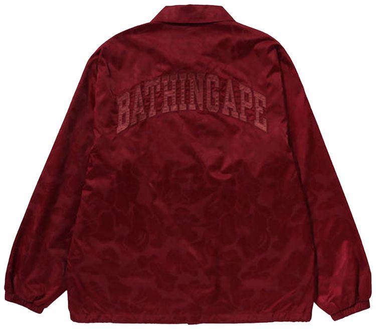 BAPE Tonal Solid Camo Coach Jacket Burgundy
