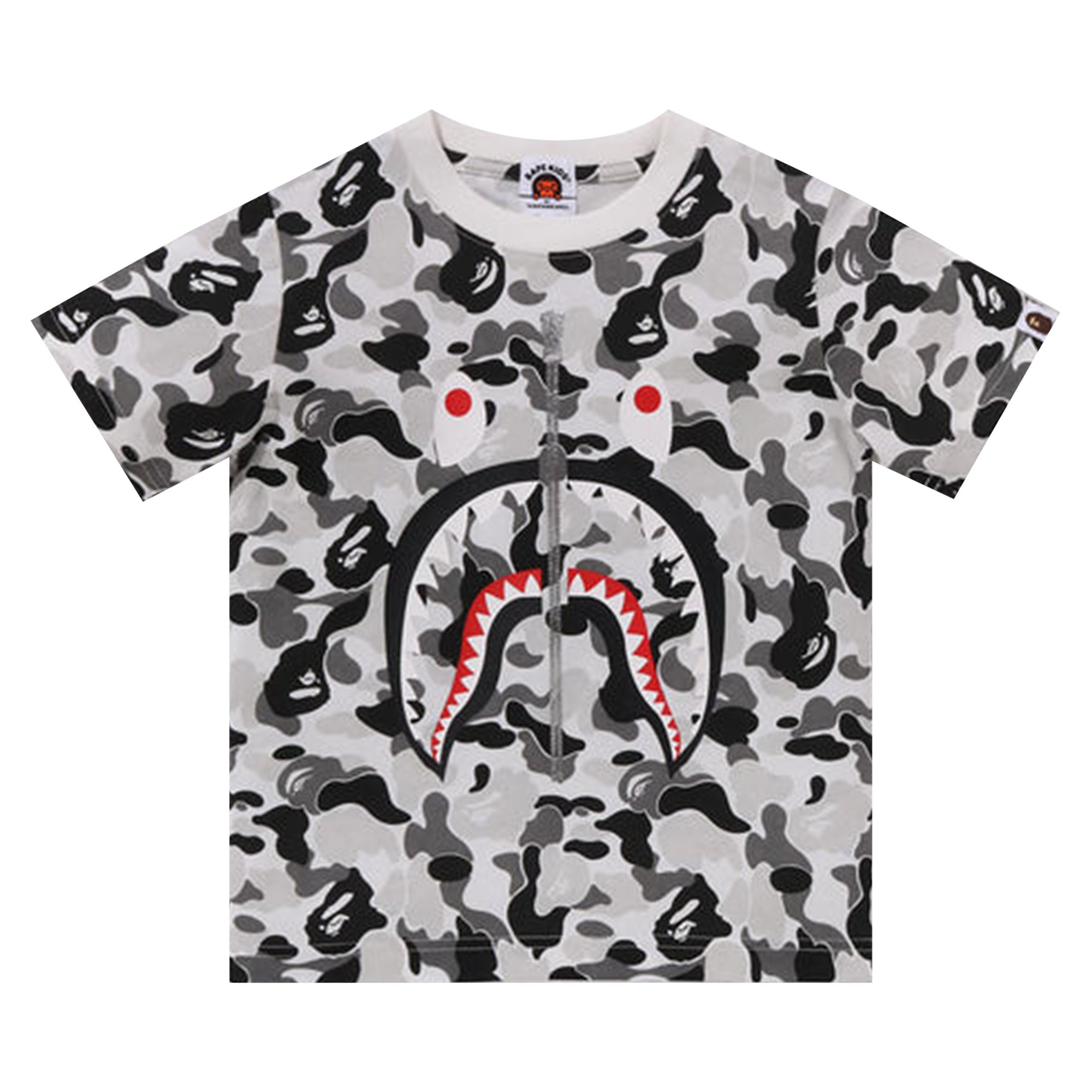 Buy BAPE Kids ABC Camo Shark Tee 'Grey' - 1J80 309 005 GREY | GOAT