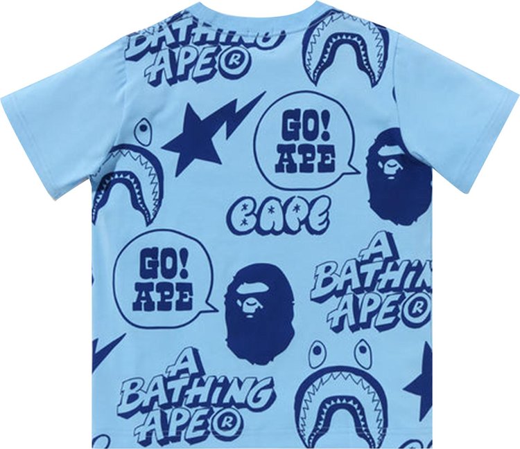 BAPE Kids Graffiti Pattern Loose Tee Sax