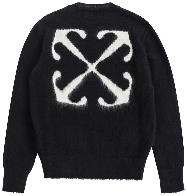 Off White Mohair Arrow Knit Crewneck BlackBeige