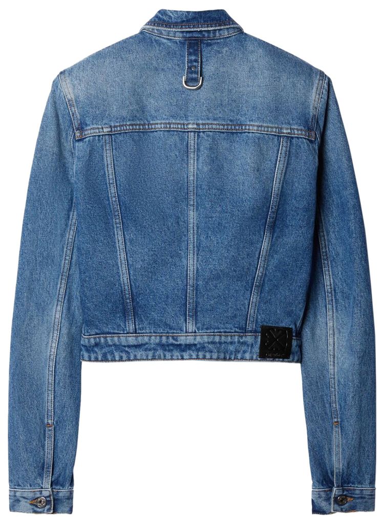 Off White Cargo Crop Jacket Blue