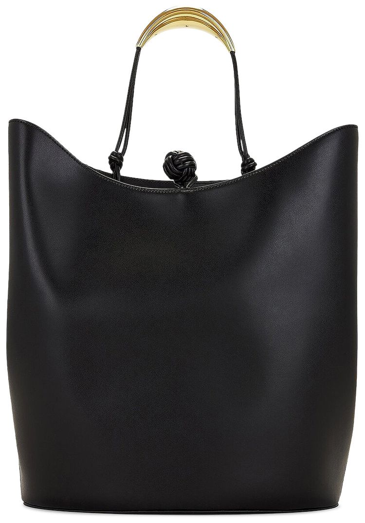 Bottega Veneta Leather Tote Bag BlackMedium Brass