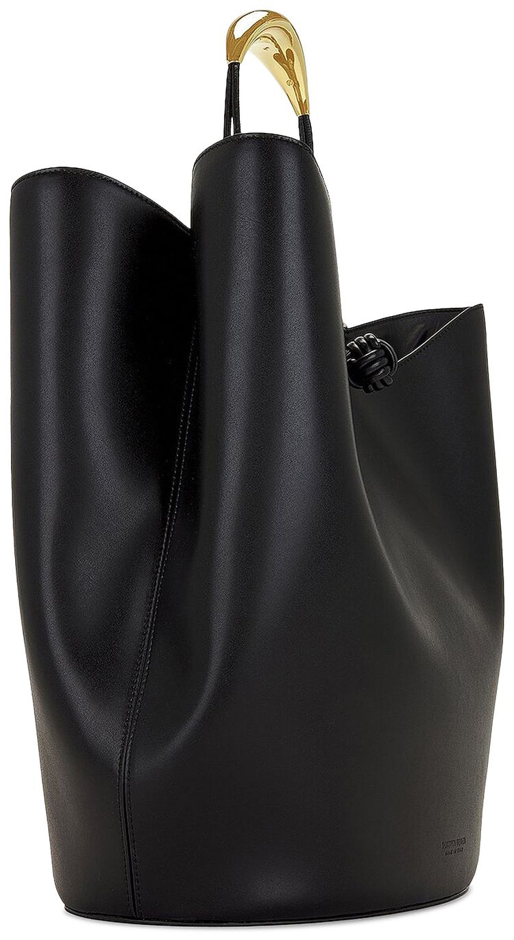 Bottega Veneta Leather Tote Bag BlackMedium Brass