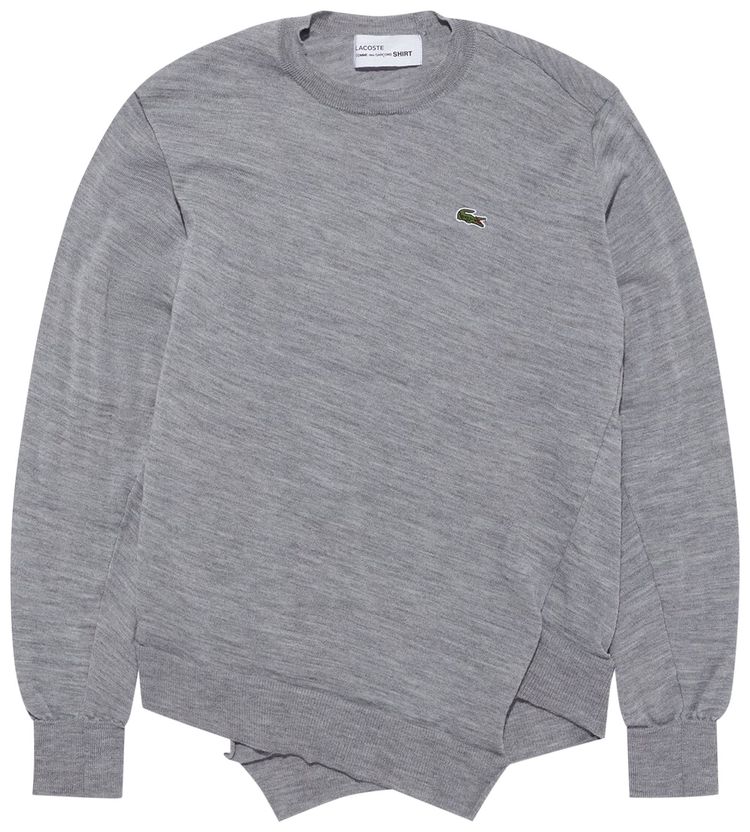 Comme des Garcons SHIRT x Lacoste Small Logo Embroidered Sweater Grey