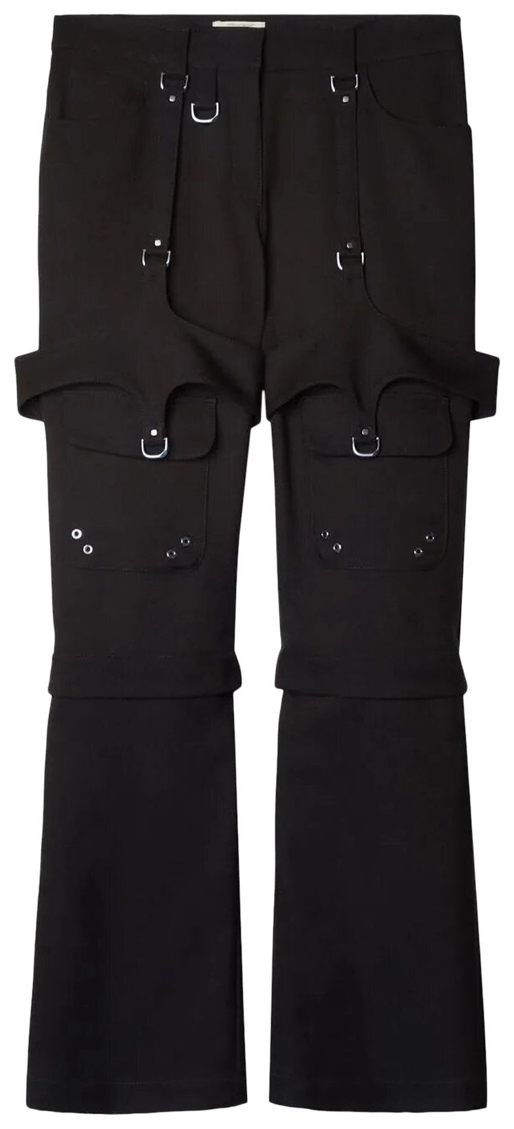 Off White Wool Blend Cargo Zip Pants Black