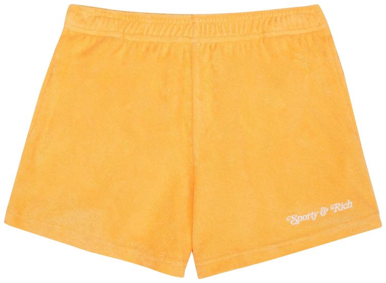 Sporty  Rich NY Tennis Club Terry Disco Shorts SaffronWhite