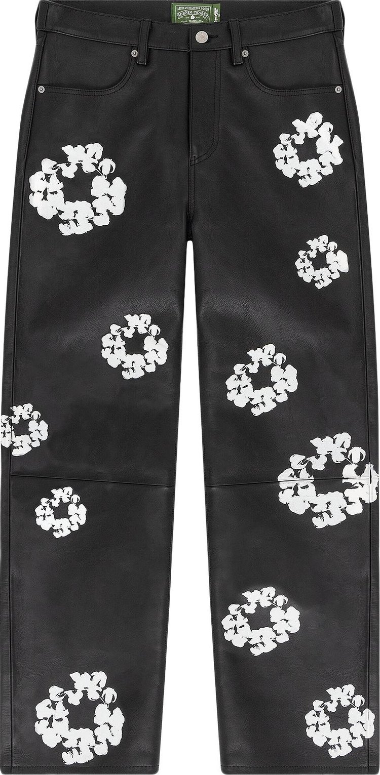 Buy Levi's x Denim Tears Leather Wreath Pants 'Black' - A5614 0000 | GOAT