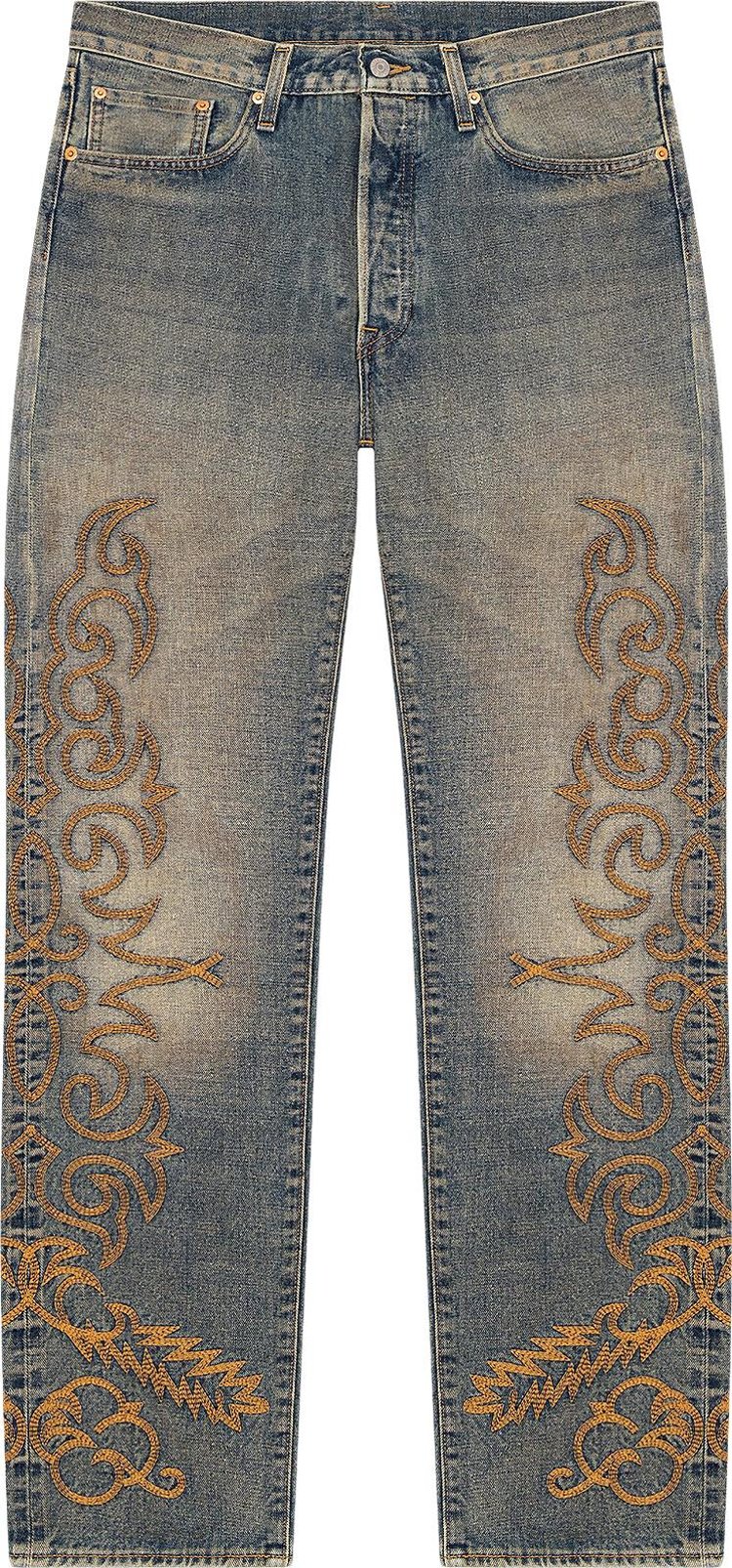 Buy Levi's x Denim Tears Western Stitch 501 Jeans 'Worn Indigo' - A1592 ...
