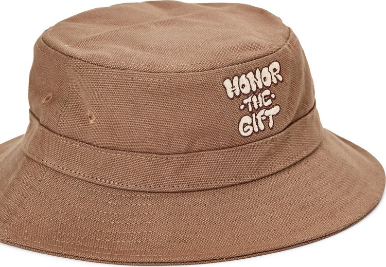 Honor The Gift Script Bucket Hat Brown