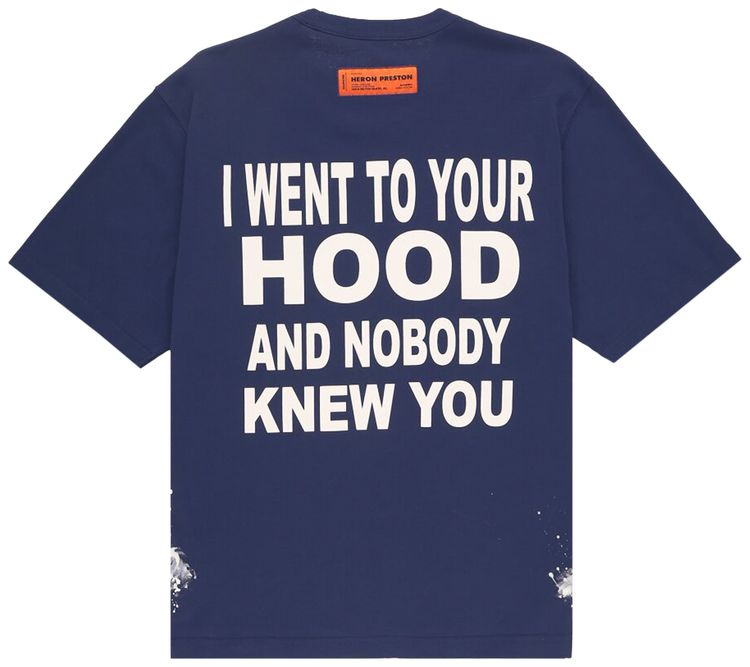 Heron Preston Nobody Globe T Shirt Navy