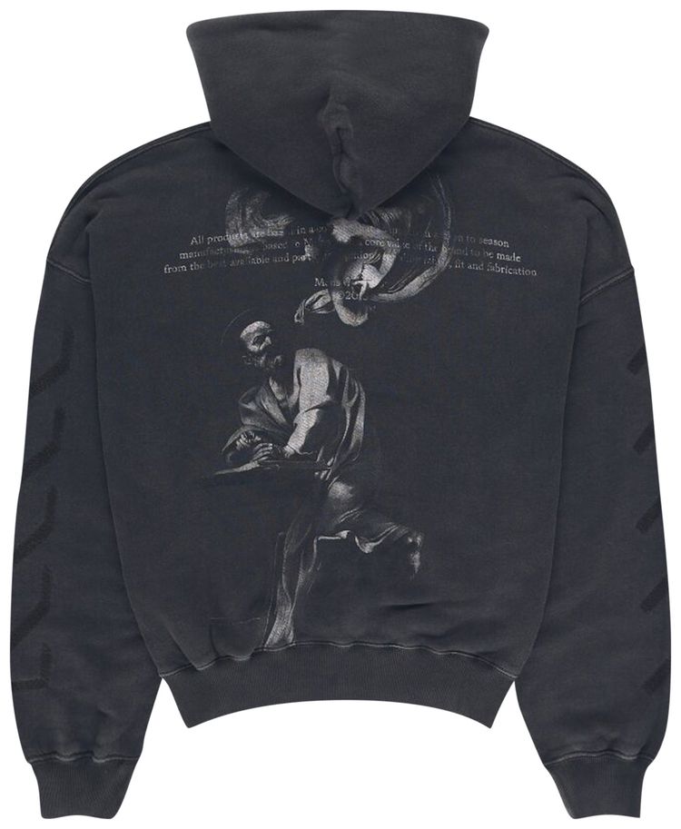 Off White BW St Matthew Over Hoodie BlackGrey