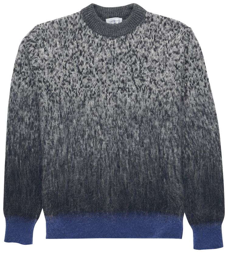 Off White Mohair Degrade Arr Knit Crew Anthracite